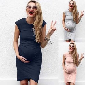 Maternidade Vestidos de gravidez vestidos de outono mulheres grávidas sem mangas bodycon casual home casual maternidade roupas 24412