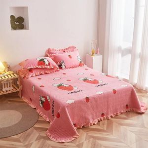 Bedding Sets American Thicken Crystal Velvet Bed Cover Quilted Sheet Soft Cotton Linen Pillowcases Bedclothes Winter Home Textiles