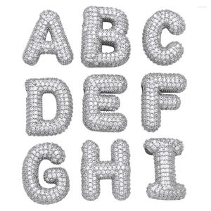 Pendant Necklaces OCESRIO White Crystal Silver Color Initial Letter Copper Gold Plated Alphabet Jewelry Making Supplies Pdtb529