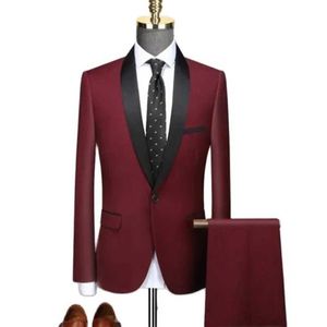 Herrdräkter blazers mens lapel krage 3 stycke dräkt set coat västbyxor / affärs brudgummen brudgum bröllopsklänning blazer jacka byxor waistcoat