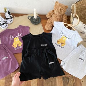 Kids Clothes Sets Toddler Short Sleeve T-shirts Shorts Cartoon Summer Letter Printed tshirts Pants Boys Girls Children Youth Two Piece Suits s4Vz#