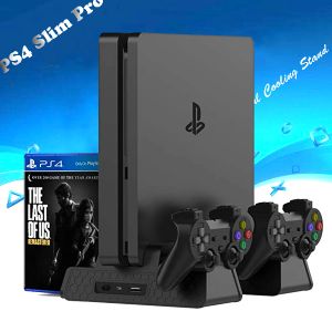 Stands DOBE PS4/PS4 Slim/PS4 Pro Vertical Cooling Stand Base Charging Dock Station with 12 Gaming Disks Storage for PS4 Controllers