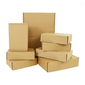 Подарочная упаковка 5 шт. Коричневые бумажные коробки с крышками DIY День рождения рождественская упаковка для свадебной душевой вечеринки.
