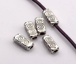 100st antik silverlegering virvel rektangelrör distanspärlor 45mmx105mmx45mm för smycken tillverkning armband halsband diy accesso2054929