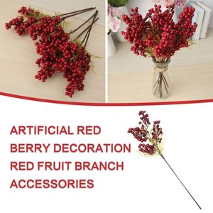 Fiori decorativi ramo albero appeso Berry pick decorazione vaso di ghirlanda rosso in agrificiale artificiale