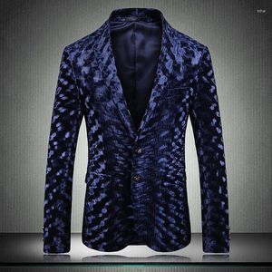 Abiti da uomo uomo velluto blazer uomo costume di lusso homme chanteur maschio a petto singolo plus size 5xl casual slim fit