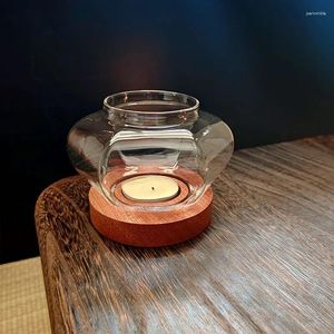 Candle Holders Centerpieces Small Design Transparent Tealight Holder Lamp Glass Portavelas Home Decoration Accessories