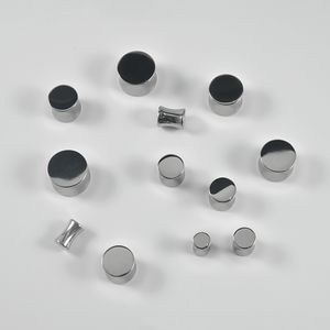 12pcs titanyum katı çift parlama kulak tıkaçları germe küpe göstergeleri genişletici piercing gövde takılar 6mm-16mm