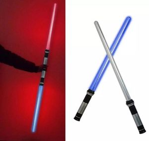 Nowy wskaźnik laserowy Światła Światła chłopca gril zabawki Darth Vaders Swords Cosplay Bow Toy Double Light Sabre Sword Toys with Sound Lasers XMA9469568