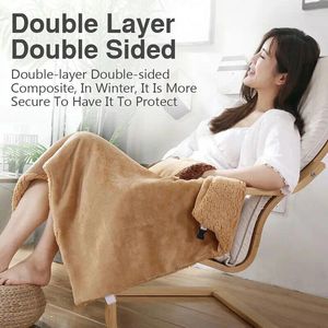 Blankets Heated Plush Blanket Soft Electric USB Winter Warm Sofa Office Cover Leg Scarf Women