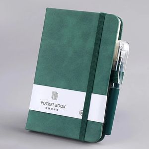 A6 Pocket Notebooks With Pen 200 Pages Leather Notepads Teacher Gift Planning Notebook And Journals School Supplies Stationery 240411