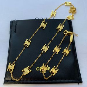 2024 Spring Summer New Hot Celi Brand Letters designer necklace bracelets for women 18K gold geometry woman link chain choker necklaces bracelet jewelry