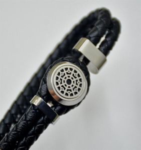 Роскошные черные тканые кожаные браслеты с MT Branding French Mens Man Jewelry Bracelet Bracelet Pulseira в качестве подарка на день рождения 298S5162900