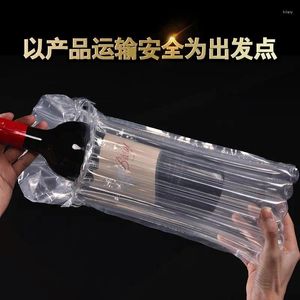 Storage Bags 10Pcs/ Lot 9 32cm Red Wine 7 Column Anti Pressure Shockproof Bag Clear Plastic Poly Air Bubble Package Pouch