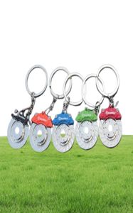 Creative gift car metal keychain turbo gear hub pendant brake disc shock absorber Pendant Christmas gifts 6 Colors7186758