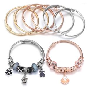 Bangle 1 PCS/lote Metal Removável Bracelets de charme de miçangas abertas para jóias fabricando presentes artesanais originais DIY