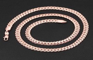 6 mm1832 tum Luxury Mens Womens smycken 18KGP Rose Gold Plated Chain Halsband för män Kvinnkedjor Halsband Tillbehör HIP HO1577502