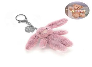 Jellytoys schüchterner Hase Tulpe süße rosa Mini -Cartoon Plüsch Mädchen Schatz Kindheit Originalität Tasche Charme Geschenk3744358