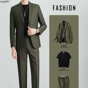 High -Suit -Set -Jungen leichter reifen Stil lässige, schlanke Fitjacke und Top für Jugendliche