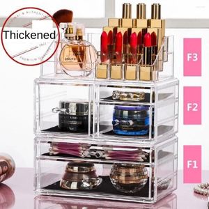 Storage Boxes Transparent Japanese Cosmetics Box Drawer Lipstick Stationery Finishing Skin Care Products Holders