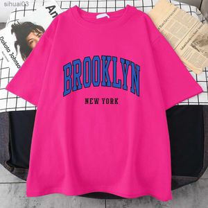 T-shirt feminina Brooklyn New York Blue Design Mulheres Tshirt Street Hip Hop Cirtle Sport de algodão macio de plata