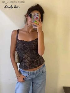 Женские танки Camis Sexy Sling Leopard Print Women Women Strtwear Slveless без спинка кружев