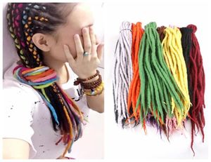 Sentetik tığ işi örgüler saç nepal keçeli yün dreadlocks sentetik örgü saç uzantıları 90cm120cm 24olors popüler5635926