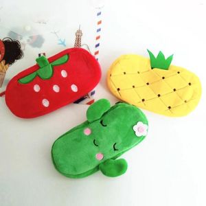 Storage Bags Creative Fruit Pen Bag Super Soft H Printed Long Square Formal Art Fancy Holder For Desk Men