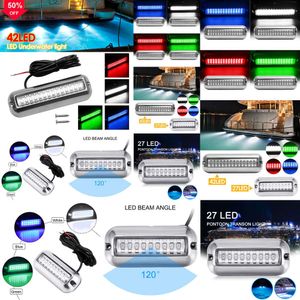 Yeni 1pc 42 LEDS Evrensel Paslanmaz Çelik Su Geçirmez Tekne Su Altındaki Pontoon Transom Lamba Yat Kabin Güverte Kuyruk Işığı