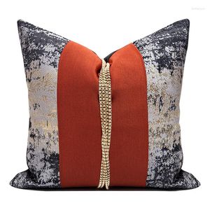 Kudde Modern Red Gery Black Gradient Cover Set 45x45cm Dekorativ metall Tassel Kudde för soffa stol heminredning