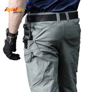 Calça calça militar calça de carga masculina combate tático urbano longa calça multi -bolso exclusivo calças casuais ripstop tecido s2xl