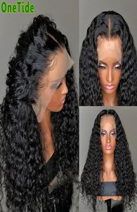 Афро извращенные вьющиеся парики для человеческих волос для женщин, бразильских кружевных лобных париков для волос