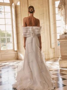 Klassiska bröllopsklänningar 2024 från axelbridklänningar Tiered Organza Robes for Formal Party Elegant Vestidos de Novia 2023