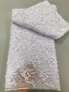 Nigerian Guipure Cord Lace Fabric 2024 Wysokiej jakości francuska woda podwójna cekiny koronki dla kobiet sukienki świąteczne Materiał