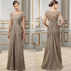 Elegante vestito di chiffon di chiffon di piega con appliques abito da sera per matrimoni in pizzo per donne abiti de soiree