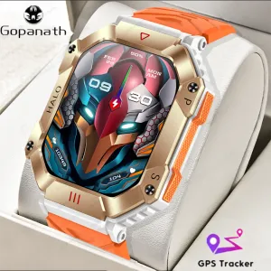 Watches Smart Watch Men 620mAh Stor batterifatthet Tracker Compass hjärtfrekvens IP67 Vattentät Bluetooth Call Sport Military Smartwatch
