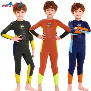 Women's Swimwear One Piece Kids 2.5mm Wetsuit Long Sleeves Keep Warm Swim Skin Suit Dive Diving Swimming For Boys Girls Swimsuit