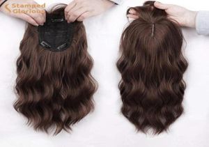 Synthetic Wigs Lativ Chocolate Brown Wavy Hair Topper With Thinning Bangs Heat Resistant61332547902844