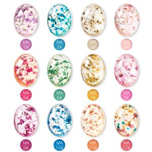 MEET ACROSS 6Pcs//Set Dried Flower Gel Nail Polish Natural Flower Fairy Gel Nail Art Painting Varnishes Summer Varnish For Nails