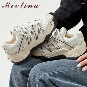 Повседневная обувь Meotina Women Sneakers круглой платформу для платформы смешанные цвета