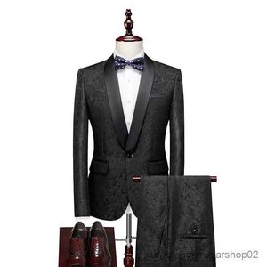 Men's Suits Blazers 2023 Spring and Autumn New Mens Casual Business Boutique Suit Two Piece Set / Mens Blazers Coat Jacket Pants Trousers