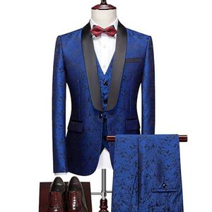 Men's Suits Blazers 2023 Spring Autumn New Mens Casual Business Boutique Suit Three Piece Set / Mens Coat Jacket Pants Vest Trousers Waistcoat