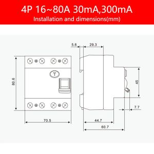 2p Restdifferentialströmbrytare RCCB RCD 30MA 300MA 4P Jordläckage Breaker 16A 25A 40A RCCB Typ AC