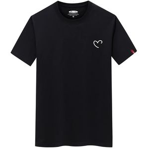 Футболка для мужчин переизмевать летние мужские хлопчатобумажные рубашки мужчина повседневная футболка Love Heart Print Tshirt O-вырезок с коротким рукавом топы 240320