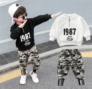2pc Kids Big Boys Clothing Sets Mound Boy Top Bytsers Suits Suits Kids Camouflage Tracksuits для 312T1576336