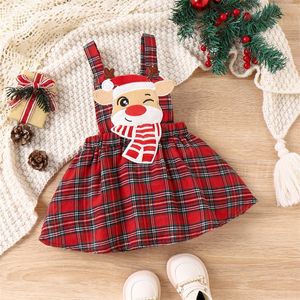 ma&baby 0-18M Christmas Newborn Infant Baby Girl Clothes Set Xmas Costume Letter Romper Plaid Deer Skirt Headband Outfit D05