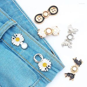 Brooches Reusable Metal Buttons Pearl Snap Fastener Pants Pin Retractable Button Sewing-on Buckles For Jeans Perfect Fit Reduce Waist