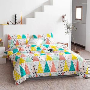 Yatak Seti Pamuk Yorgan Kapağı Yatak Sayfası ile 3/4 PCS Bohem tarzı Set Parlak Renkler Yetişkin için Nevresim Çarşaf