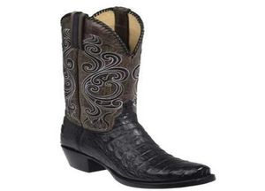 Herren PU Leder Back Cut Cowboy Boots Western Square Toe Boot Boots Klassiker Stiefel Casual Fashion Winterkampf Ka6558009890