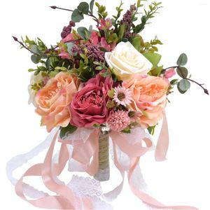 Decorative Flowers Bridal Bouquets Wedding Party Decoration Ramos De Novia Valentine's Day Romantic Home Decor Artificial Floral